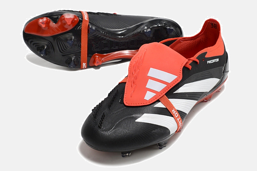 Chuteira Adidas Predator Elite Tongue FG - Preta, Branca e Laranja - imagem 4