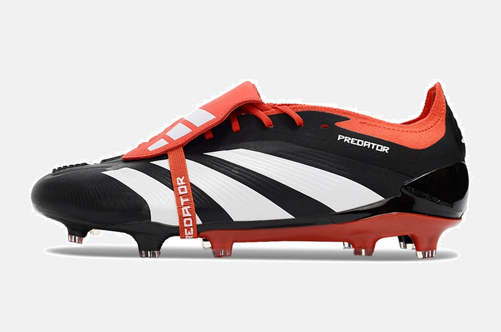 Chuteira Adidas Predator Elite Tongue FG - Preta, Branca e Laranja - imagem 7