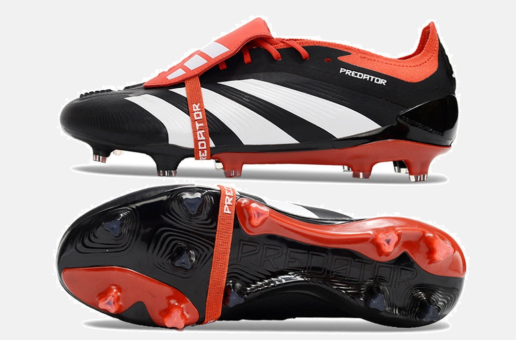 Chuteira Adidas Predator Elite Tongue FG - Preta, Branca e Laranja - imagem 5