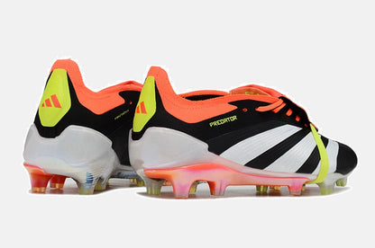 Chuteira Adidas Predator Elite Tongue FG - Preta, Branca e Laranja - imagem 6
