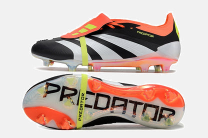 Chuteira Adidas Predator Elite Tongue FG - Preta, Branca e Laranja - imagem 7
