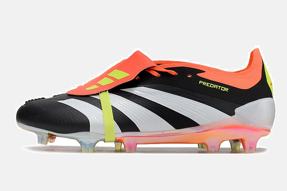 Chuteira Adidas Predator Elite Tongue FG - Preta, Branca e Laranja - detalhe
