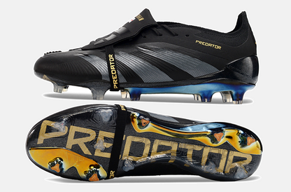 Chuteira Adidas Predator Elite Tongue FG - Preta e Azul - vista traseira