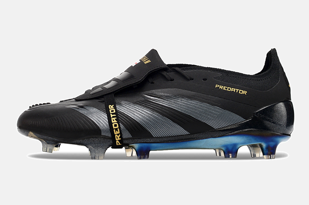 Chuteira Adidas Predator Elite Tongue FG - Preta e Azul - imagem 6