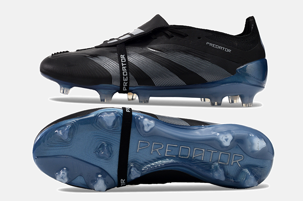 Chuteira Adidas Predator Elite Tongue FG - Preta e Azul - imagem 5