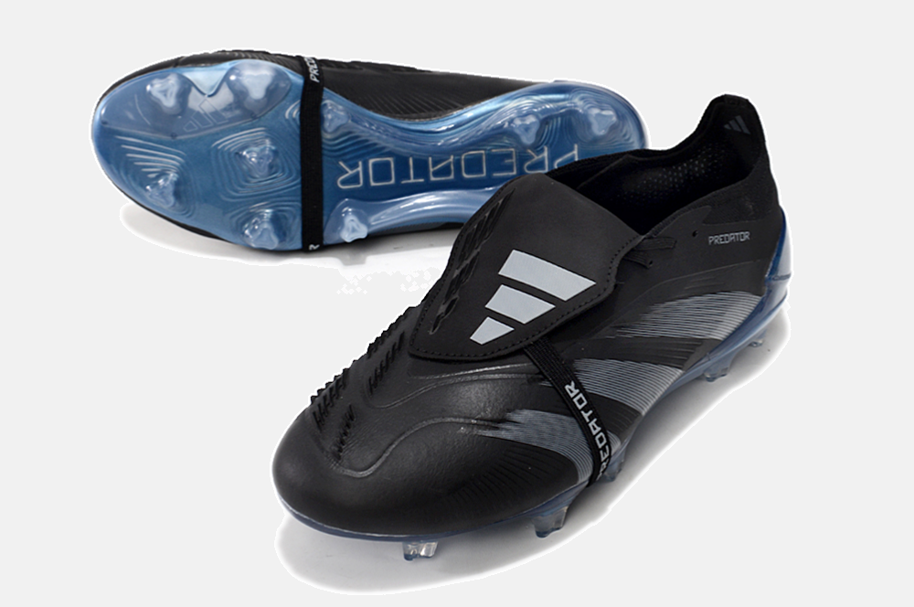 Chuteira Adidas Predator Elite Tongue FG - Preta e Azul - vista traseira