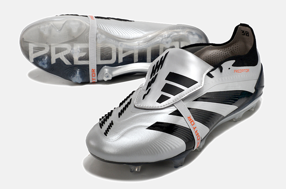 Chuteira Adidas Predator Elite Tongue FG - Preta e Branca - vista traseira