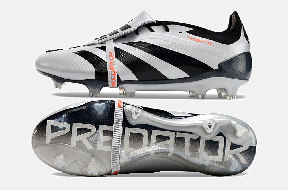 Chuteira Adidas Predator Elite Tongue FG - Preta e Branca - imagem 6
