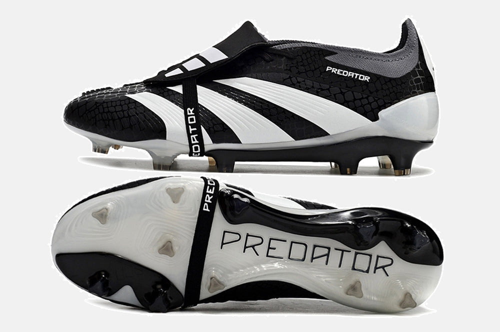 Chuteira Adidas Predator Elite Tongue FG - Preta e Branca - vista traseira