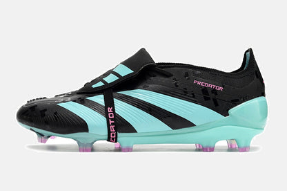 Chuteira Adidas Predator Elite Tongue FG - Preta e Ciano - vista traseira