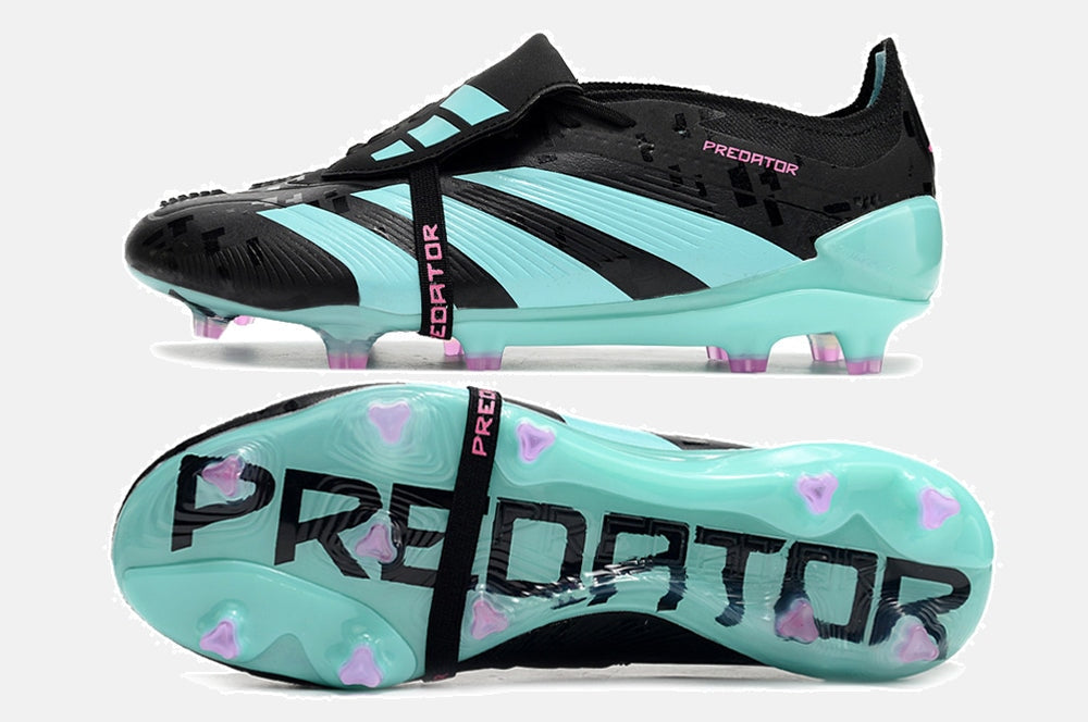 Chuteira Adidas Predator Elite Tongue FG - Preta e Ciano - imagem 6