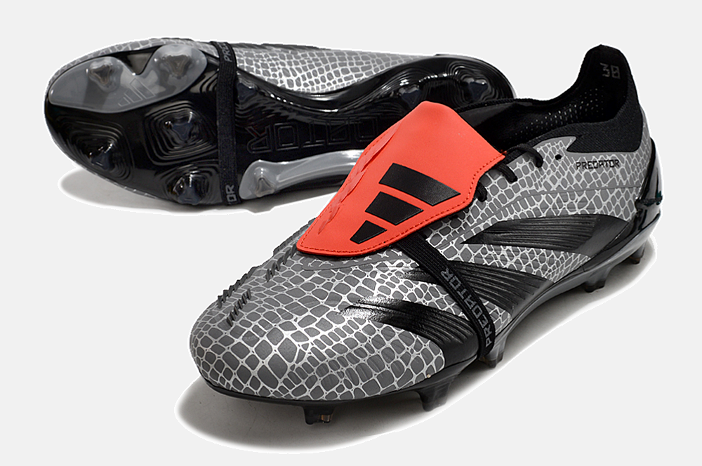 Chuteira Adidas Predator Elite Tongue FG - Preta e Cinza - vista traseira