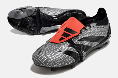 Chuteira Adidas Predator Elite Tongue FG - Preta e Cinza - vista traseira
