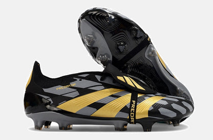 Chuteira Adidas Predator Elite Tongue FG - Preta e Dourada - vista traseira