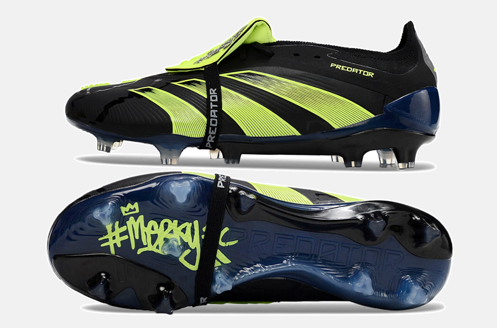 Chuteira Adidas Predator Elite Tongue FG - Preta e Verde - imagem 5