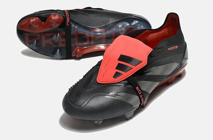 Chuteira Adidas Predator Elite Tongue FG - Preta e Vermelha - detalhe