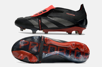 Chuteira Adidas Predator Elite Tongue FG - Preta e Vermelha - vista traseira
