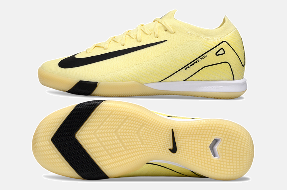 Chuteira Futsal Nike Mercurial Air Zoom Vapor 16 IC - Amarela e Preta - vista traseira