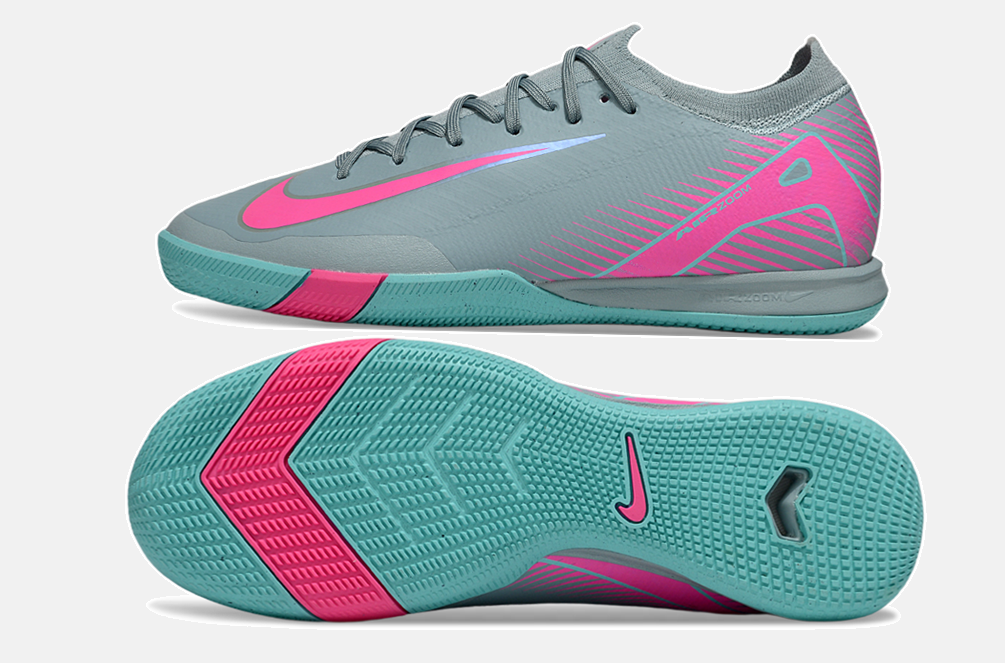 Chuteira Futsal Nike Mercurial Air Zoom Vapor 16 IC - Azul e Rosa - vista traseira