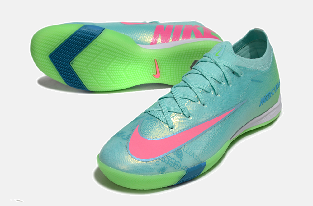 Chuteira Futsal Nike Mercurial Air Zoom Vapor 16 IC - Azul e Verde - detalhe