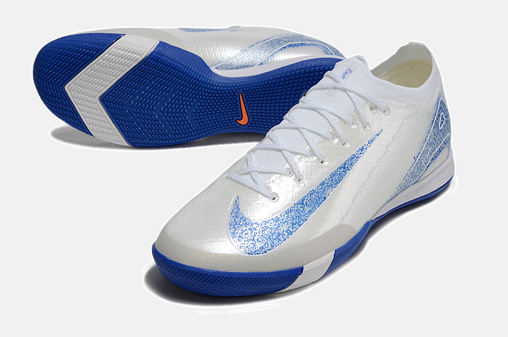 Chuteira Futsal Nike Mercurial Air Zoom Vapor 16 IC -  Branca e Azul - detalhe