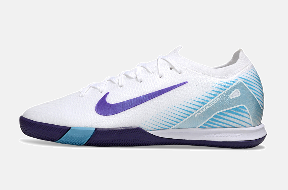 Chuteira Futsal Nike Mercurial Air Zoom Vapor 16 IC - Branca e Azul - imagem 4