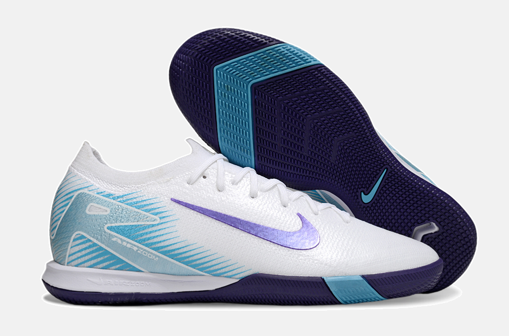 Chuteira Futsal Nike Mercurial Air Zoom Vapor 16 IC - Branca e Azul - imagem 8