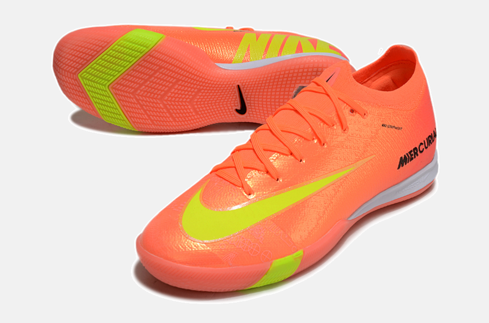Chuteira Futsal Nike Mercurial Air Zoom Vapor 16 IC - Laranja e Verde - detalhe