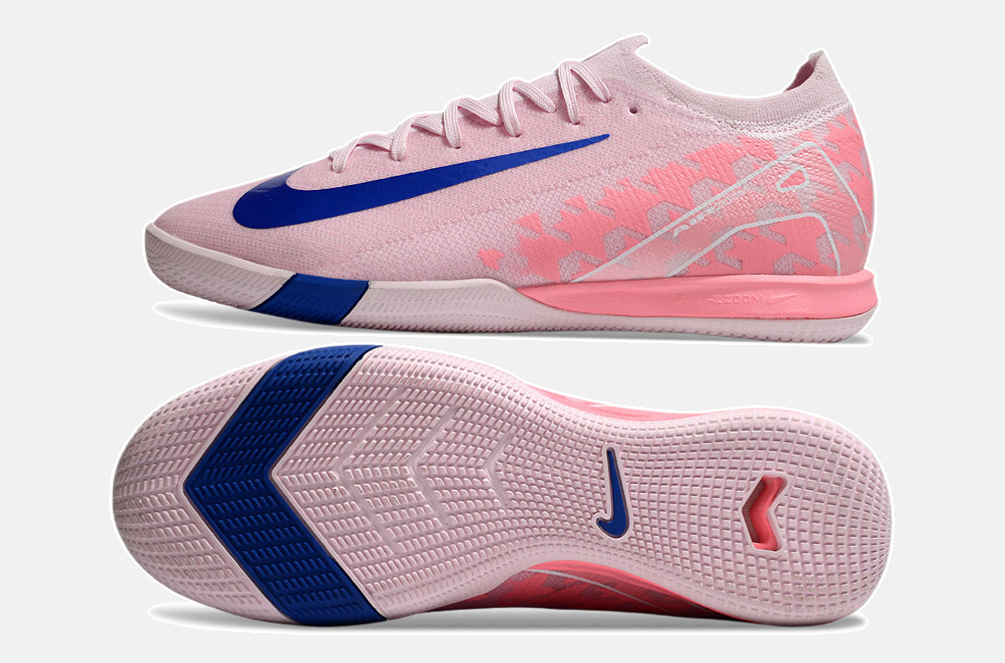 Chuteira Futsal Nike Mercurial Air Zoom Vapor 16 IC - Rosa e Azul - vista traseira