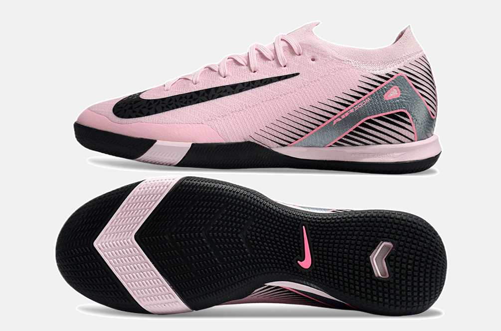 Chuteira Futsal Nike Mercurial Air Zoom Vapor 16 IC - Rosa e Preta - vista traseira