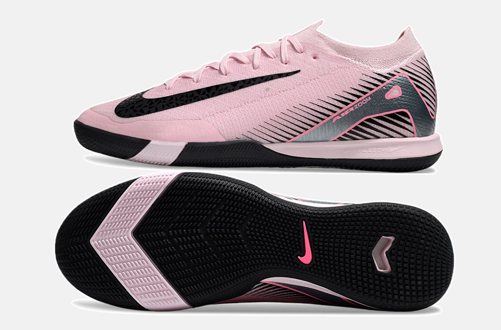 Chuteira Futsal Nike Mercurial Air Zoom Vapor 16 IC - Rosa e Preta - vista traseira