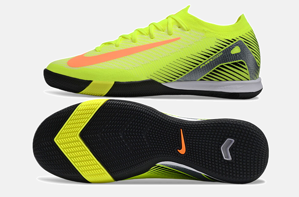 Chuteira Futsal Nike Mercurial Air Zoom Vapor 16 IC - Verde e Laranja - vista traseira