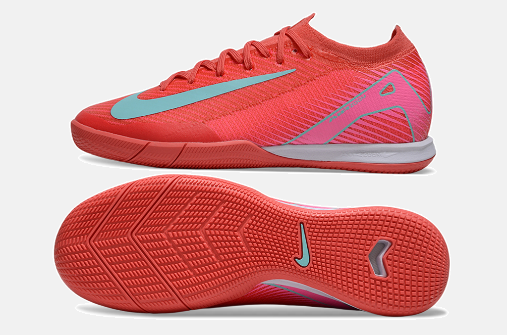 Chuteira Futsal Nike Mercurial Air Zoom Vapor 16 IC - Vermelha e Azul - vista traseira