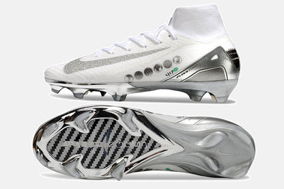 Chuteira Nike Air Zoom Mercurial Superfly 10 Edição Especial Elite FG - Branca e Prata - vista traseira