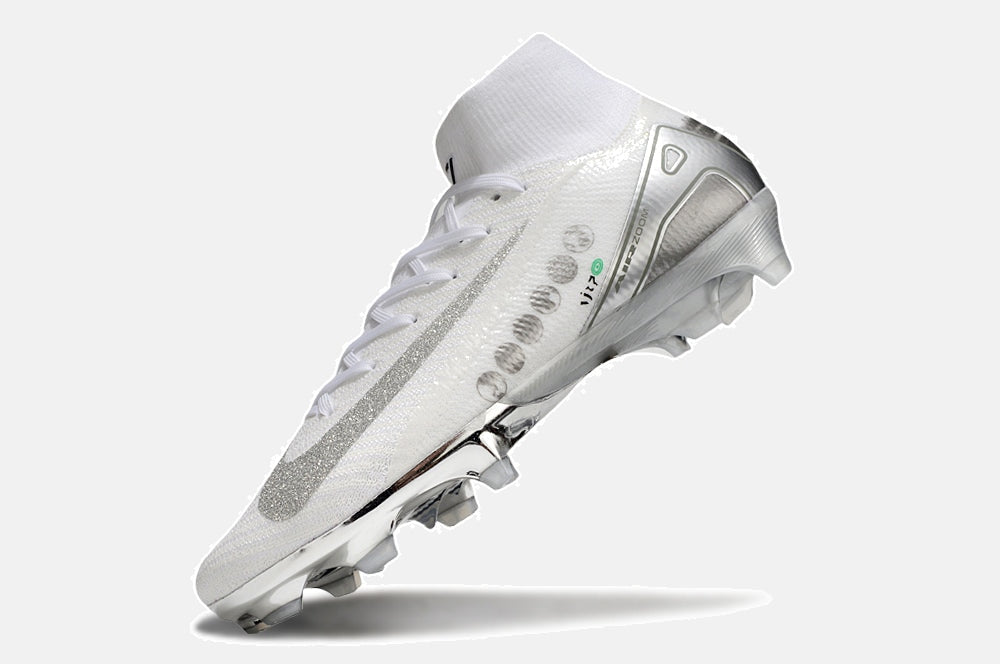 Chuteira Nike Air Zoom Mercurial Superfly 10 Edição Especial Elite FG - Branca e Prata - imagem 4