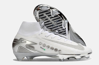 Chuteira Nike Air Zoom Mercurial Superfly 10 Edição Especial Elite FG - Branca e Prata - imagem 8