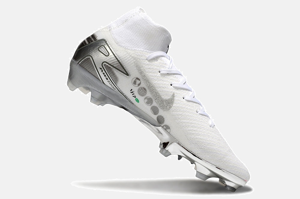 Chuteira Nike Air Zoom Mercurial Superfly 10 Edição Especial Elite FG - Branca e Prata - imagem 5