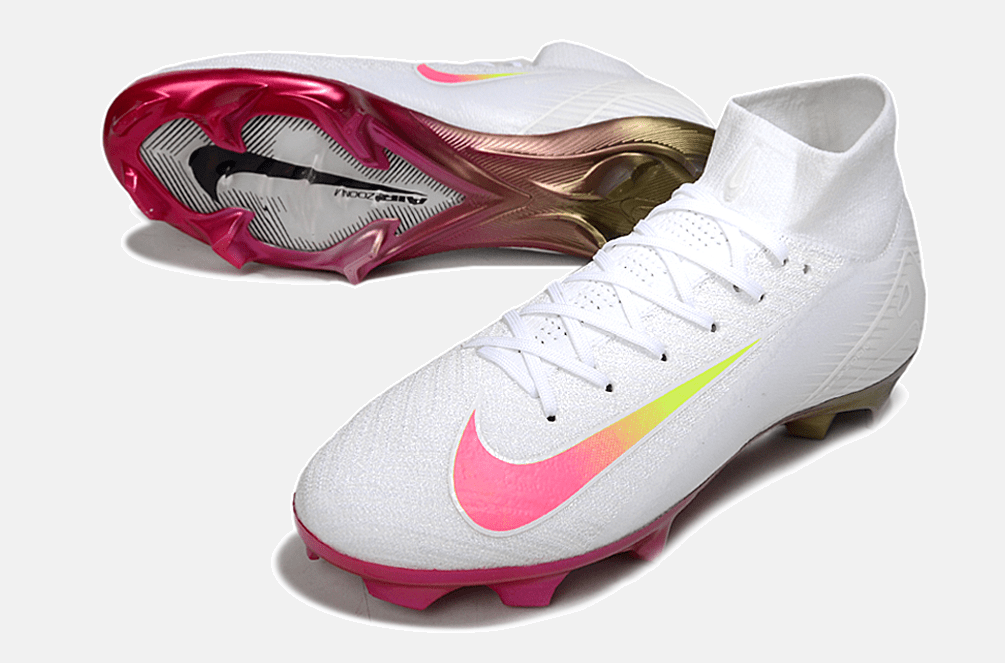 Chuteira Nike Air Zoom Mercurial Superfly 10 Elite FG - Branca e Rosa - Tevo Sports SPORT*