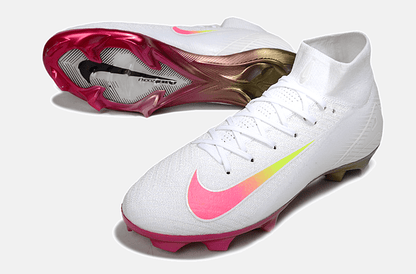 Chuteira Nike Air Zoom Mercurial Superfly 10 Elite FG - Branca e Rosa - Tevo Sports SPORT*