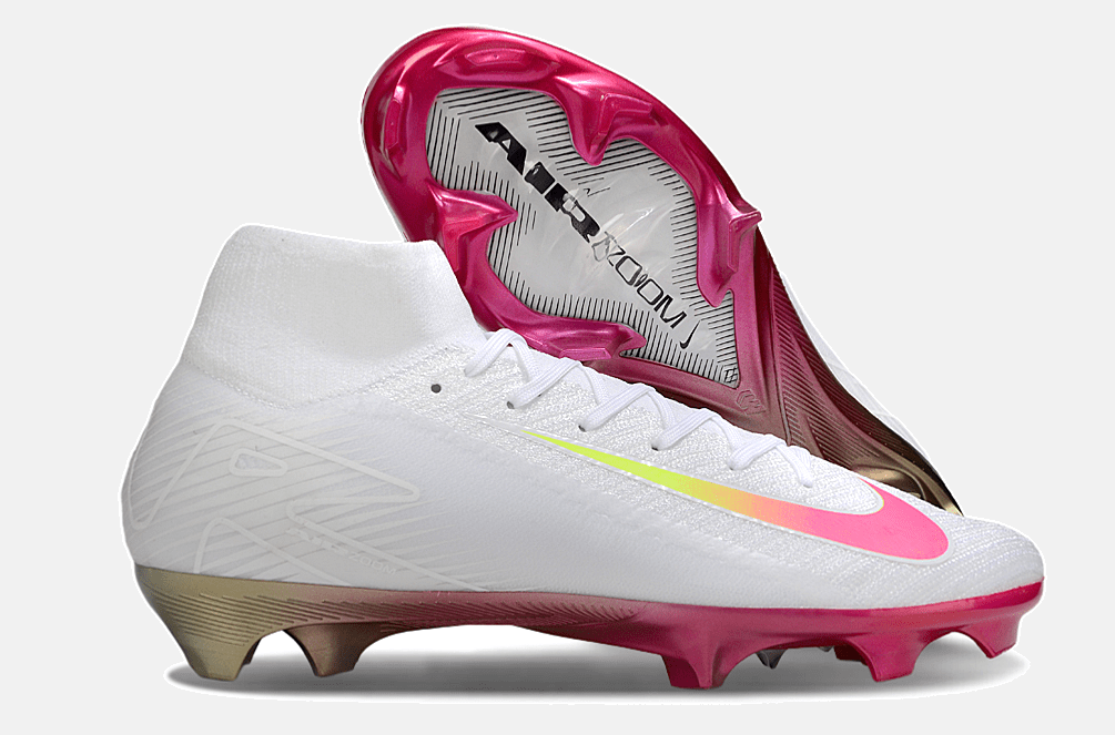 Chuteira Nike Air Zoom Mercurial Superfly 10 Elite FG - Branca e Rosa - Tevo Sports SPORT*