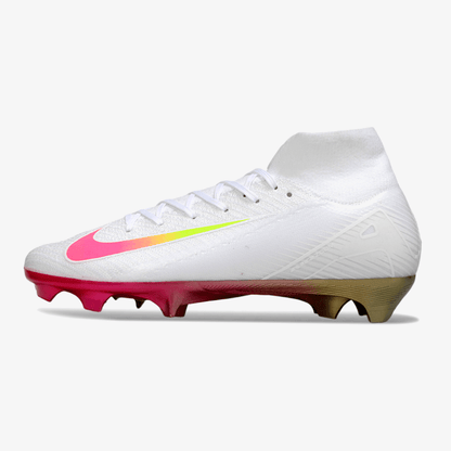 Chuteira Nike Air Zoom Mercurial Superfly 10 Elite FG - Branca e Rosa - Tevo Sports SPORT*