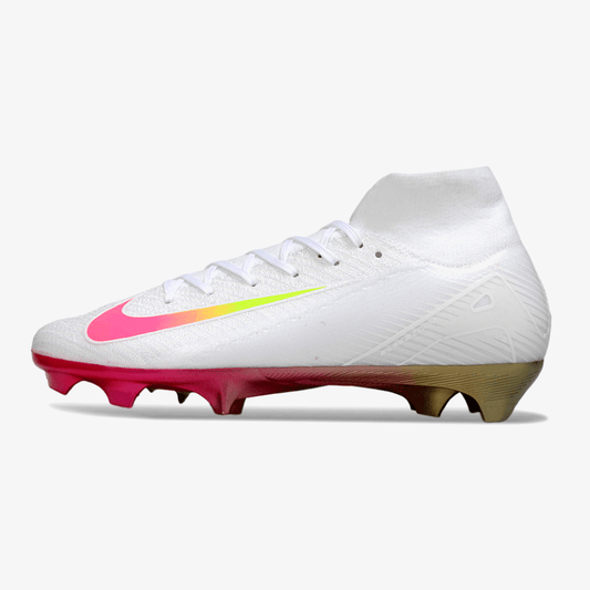 Chuteira Nike Air Zoom Mercurial Superfly 10 Elite FG - Branca e Rosa - Tevo Sports SPORT*