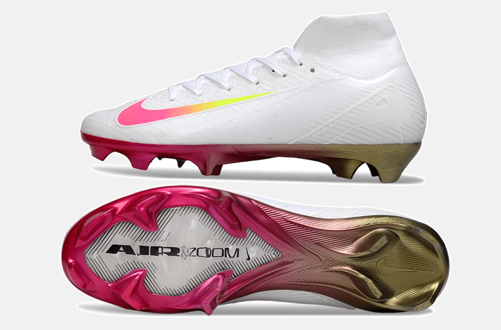 Chuteira Nike Air Zoom Mercurial Superfly 10 Elite FG - Branca e Rosa - Tevo Sports SPORT*