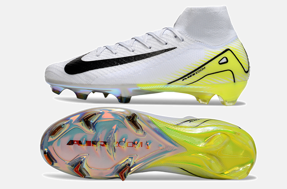 Chuteira Nike Air Zoom Mercurial Superfly 10 Elite FG - Branca e Verde Clara - vista traseira