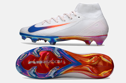 Chuteira Nike Air Zoom Mercurial Superfly 10 Elite FG - Branca, Vermelha e Azul - Tevo Sports SPORT*