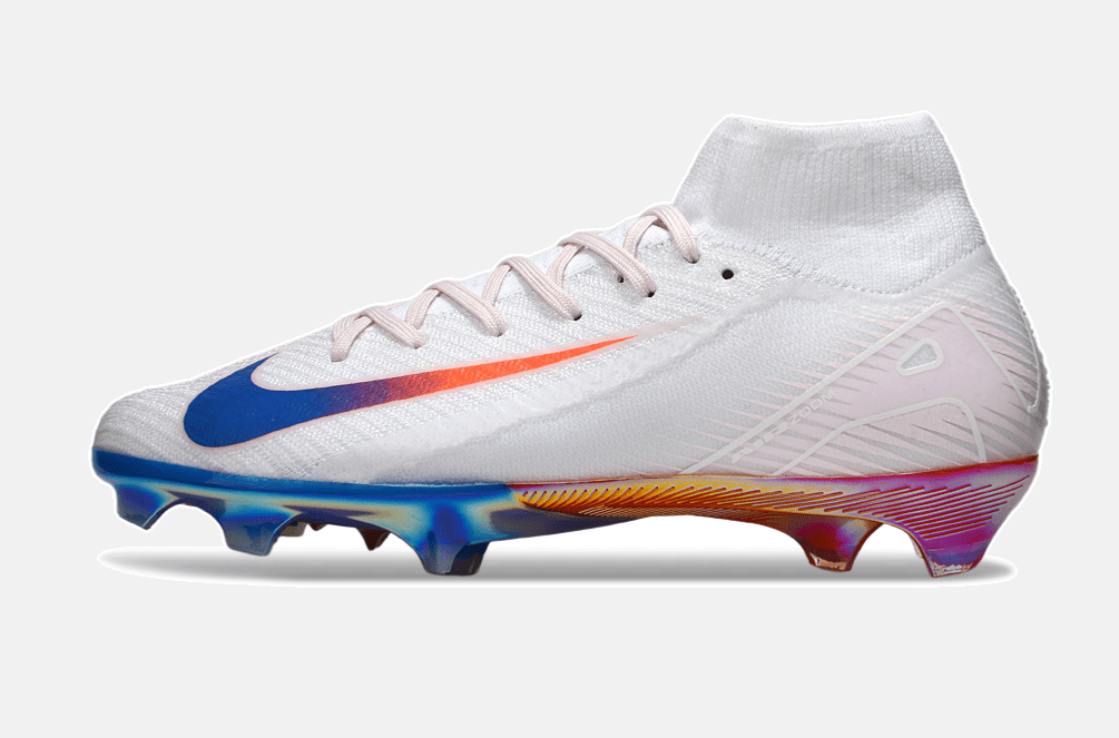 Chuteira Nike Air Zoom Mercurial Superfly 10 Elite FG - Branca, Vermelha e Azul - Tevo Sports SPORT*