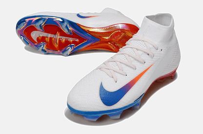 Chuteira Nike Air Zoom Mercurial Superfly 10 Elite FG - Branca, Vermelha e Azul - Tevo Sports SPORT*