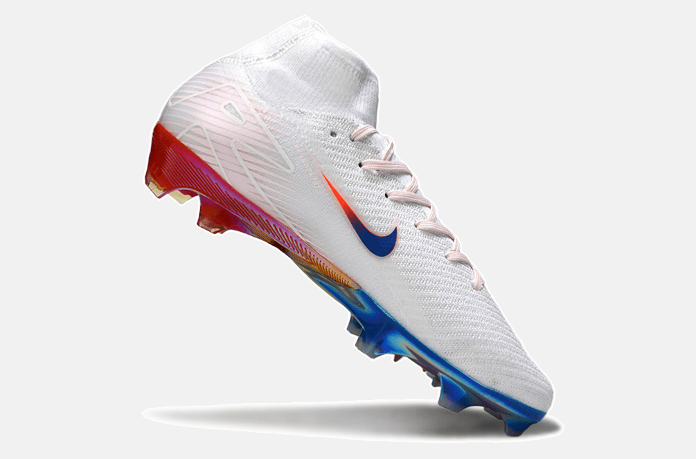 Chuteira Nike Air Zoom Mercurial Superfly 10 Elite FG - Branca, Vermelha e Azul - Tevo Sports SPORT*