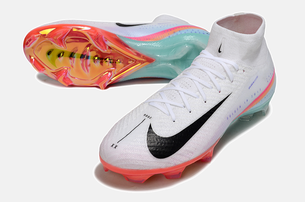 Chuteira Nike Air Zoom Mercurial Superfly 10 Sam Kerr Elite FG - Branca, Rosa e Azul - detalhe