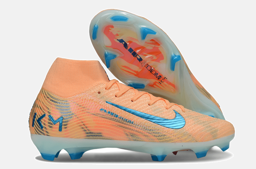 Chuteira Nike Air Zoom Mercurial Superfly 10 Elite FG - Laranja, Azul e Branca - Tevo Sports SPORT*